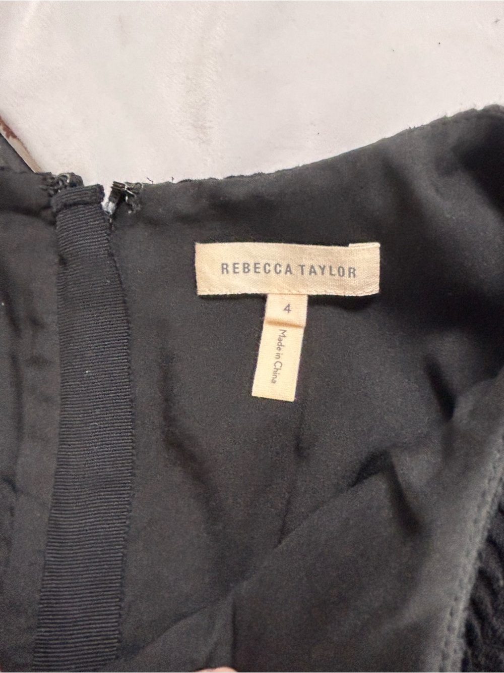 Rebecca Taylor Black Textured Fit & Flare Dress Sz 4 Classic Little Black Dress - Picture 6 of 8
